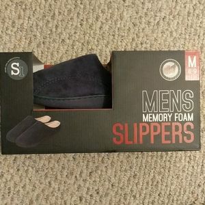 Men's memory foam new navy slippers for 8-9